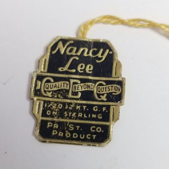 Vintage Providence Stock Co Gold Filled Sterling Silver Blue Flower Bracelet - Picture 4 of 9